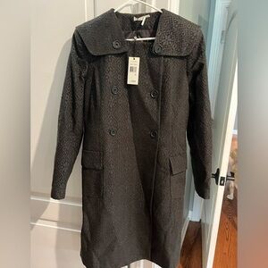 NWT max studio winter jacket pea coat trench size 10 black blue Leon brown grey